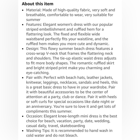 MINI DRESS: Yellow & White V Neck Striped Mini Dress w/Wrap & Ruffle Hem, NWOT - Picture 16 of 16